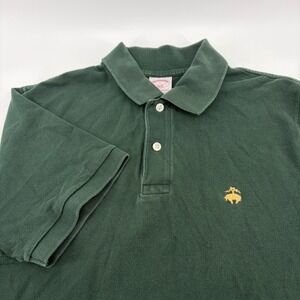Brooks Brothers Mens‎ Performance Polo Shirt Green 1818 Original Fit Cotton L